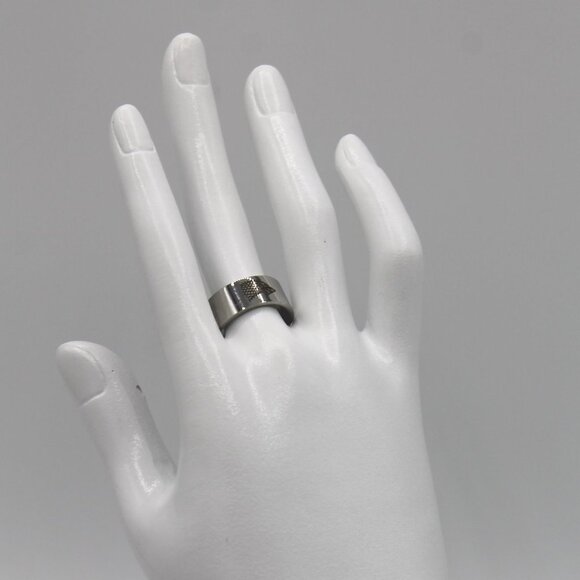 GoT Game of Thrones silver ring band 8mm wide - Picture 4 of 5